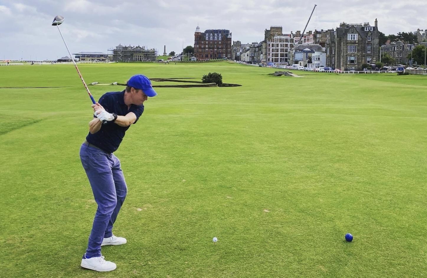 Name:  Ed Crossman tees off on 18 Old Course St Andrews.jpg
Views: 20235
Size:  216.2 KB